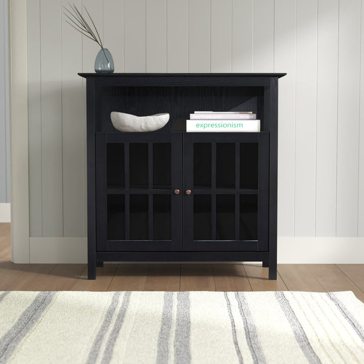 Bamard 40" TV Stand with Storage Cabinets Beachcrest Home™ Color: Black