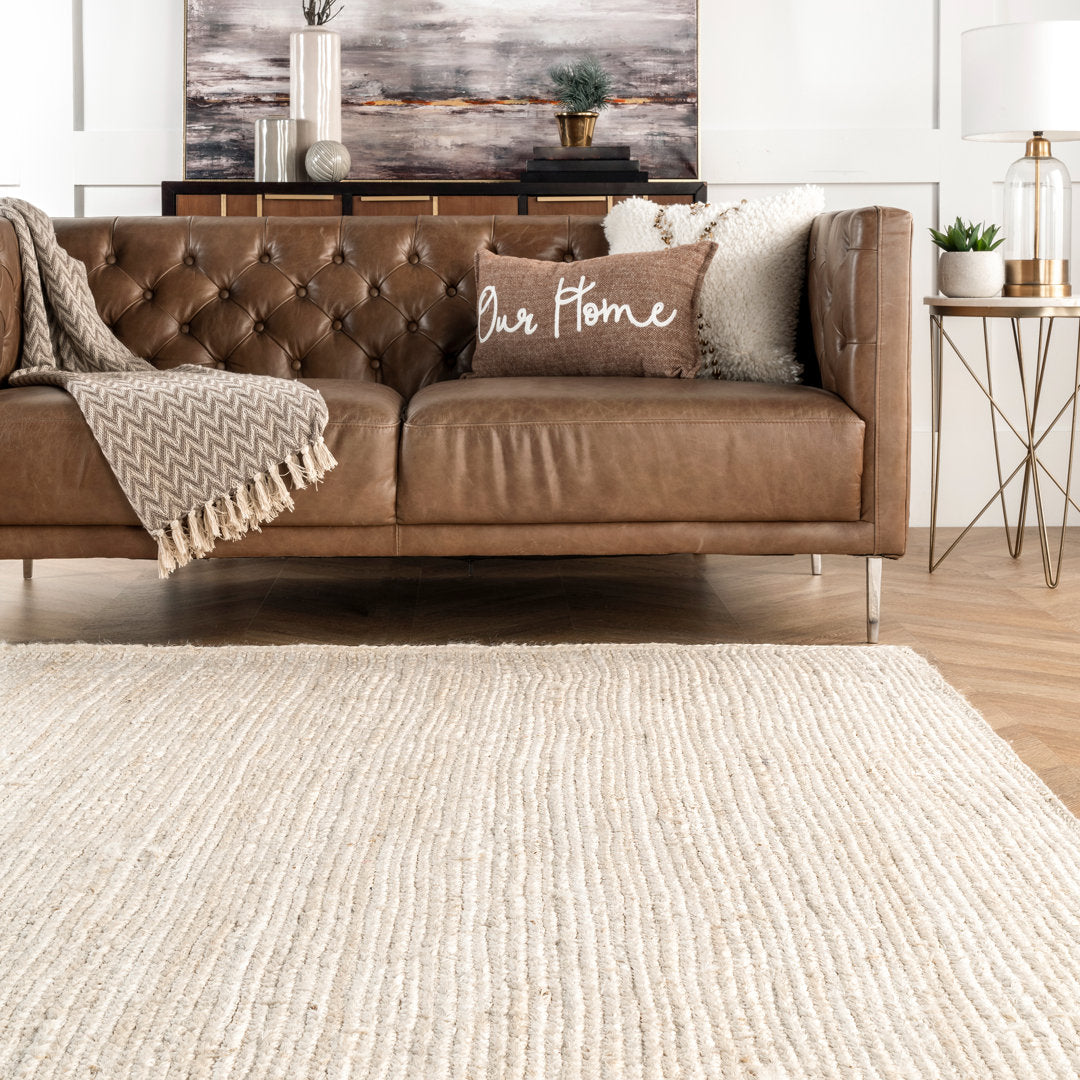 Cruise Handmade Braided Jute Area Rug in Off White Highland Dunes Rug Size: Rectangle 12' x 18'
