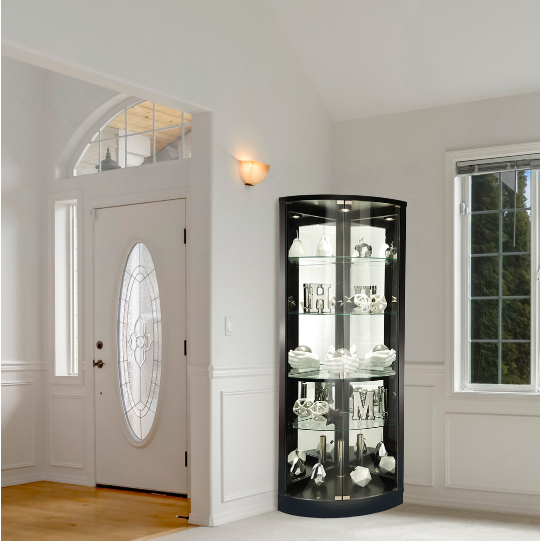 Westerleigh Lighted Corner Curio Cabinet Red Barrel Studio®