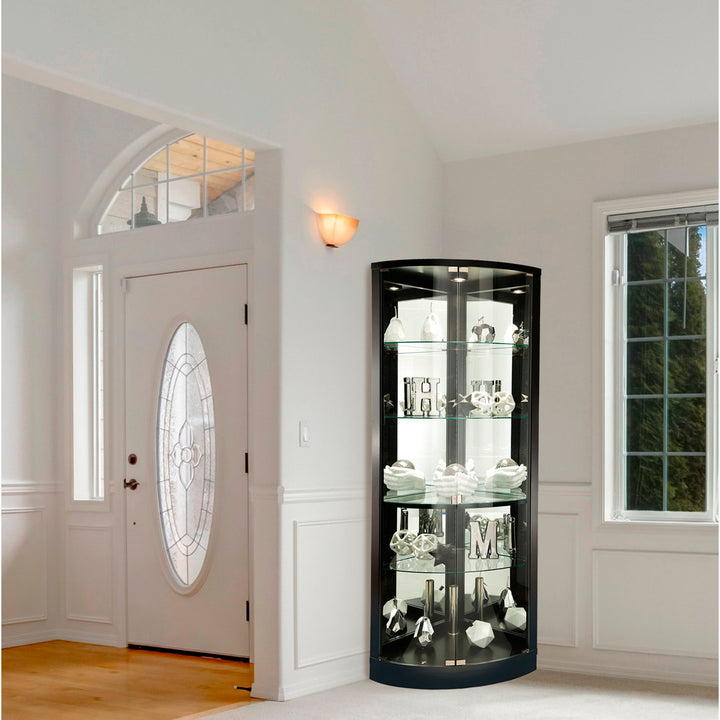 Westerleigh Lighted Corner Curio Cabinet Red Barrel Studio®