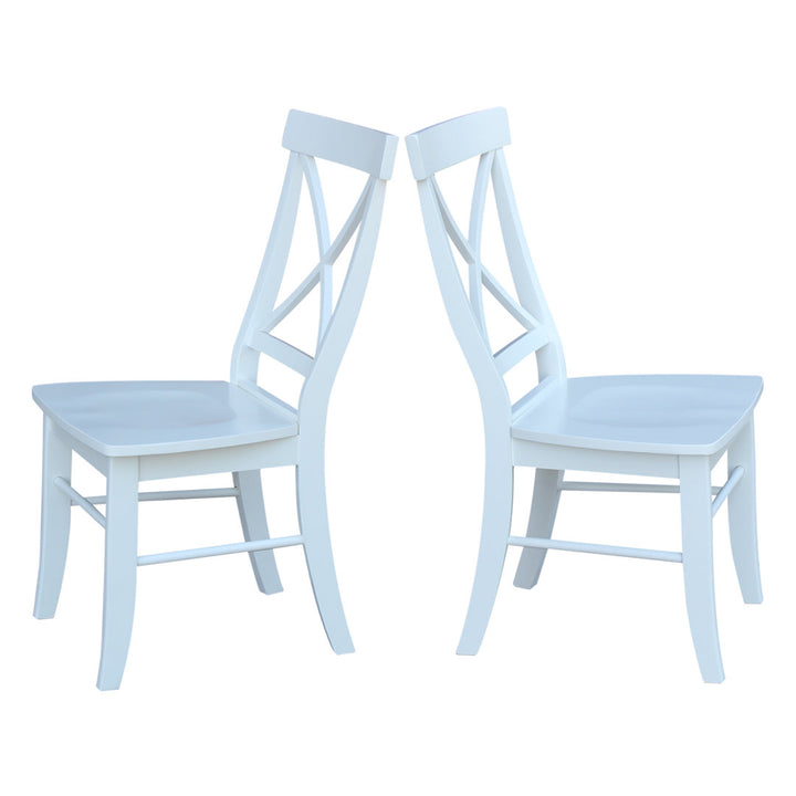 Solid Wood Cross Back Side Chair (Set of 2) August Grove® Color: Bright White