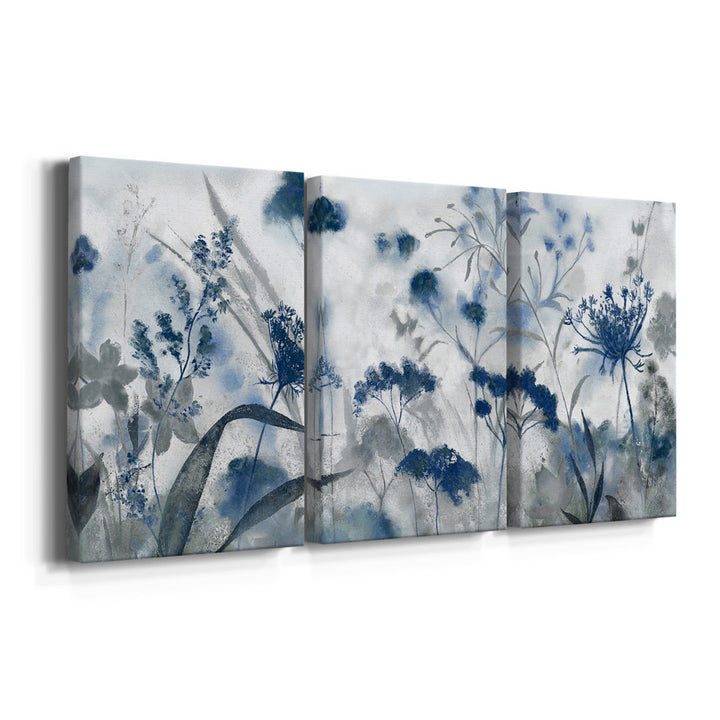 Inky Indigo - 3 Piece Picture Frame Print on Canvas Lark Manor™ Size: 36" H x 72" W x 1" D