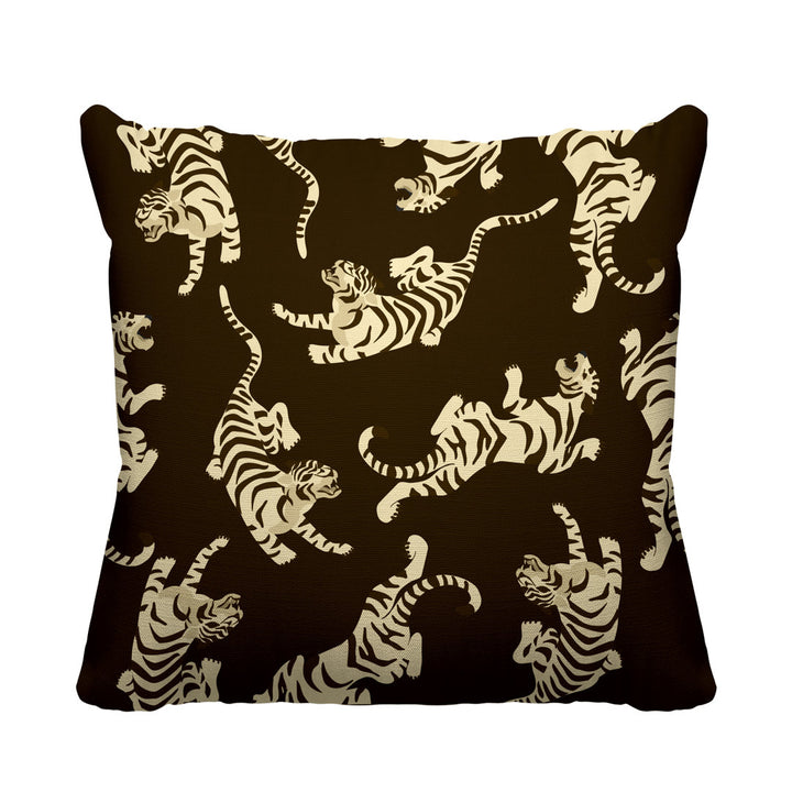 Tigger Boho Tiger Indoor/Outdoor Throw Pillow ULLI HOME Color: Brown Size: 17W" x 17H"