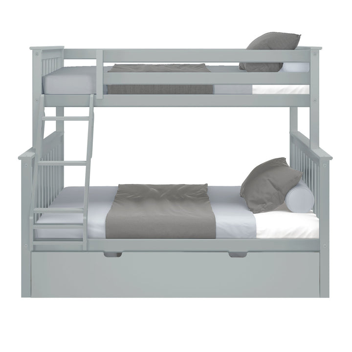 Bolles Solid Wood Standard Bunk Bed with Trundle Harriet Bee Bed Frame Color: Gray Size: Twin over Full
