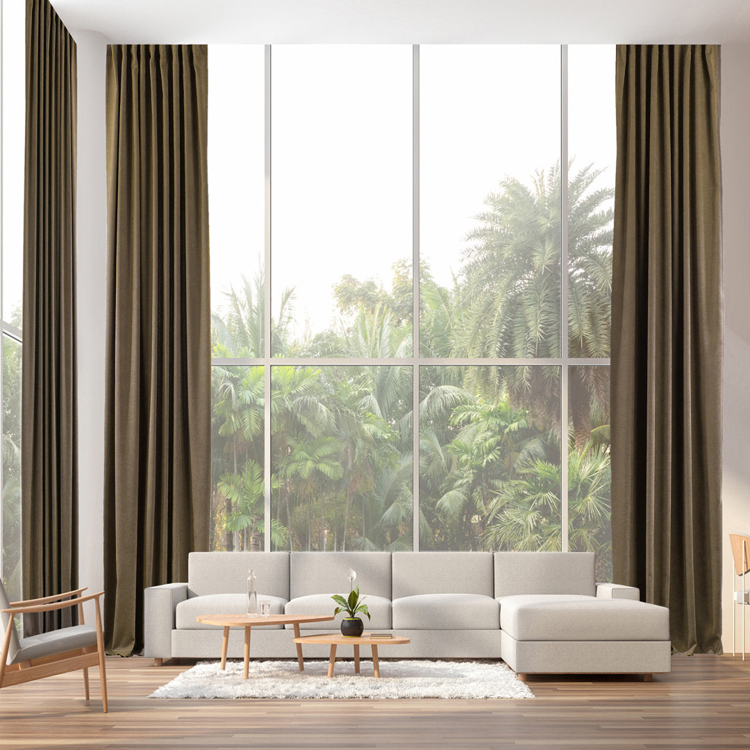 Extra wide x Extra Long Custom Made Decorative Single Panel Lilijan Home & Curtain Curtain Color: Light Brown Size per Panel: 52" W x 156" L