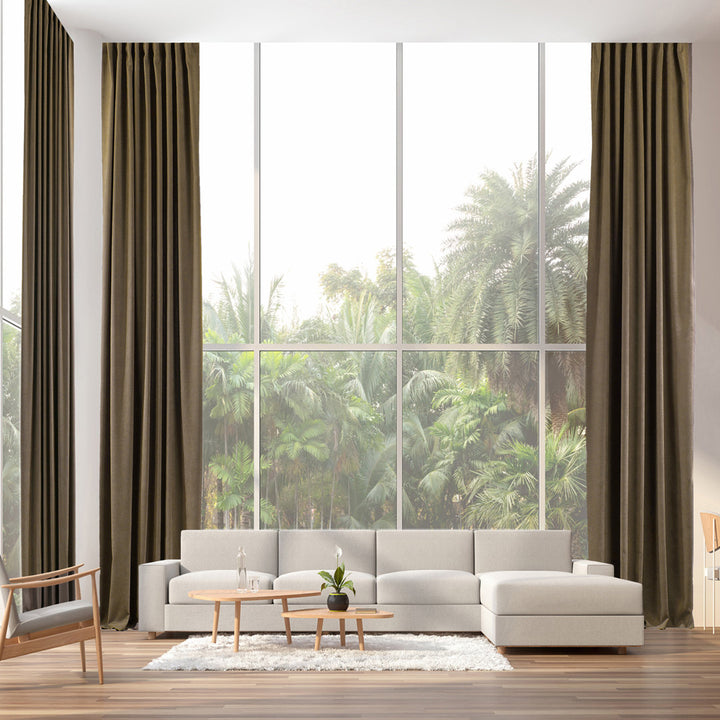 Extra wide x Extra Long Custom Made Decorative Single Panel Lilijan Home & Curtain Curtain Color: Light Brown Size per Panel: 52" W x 156" L