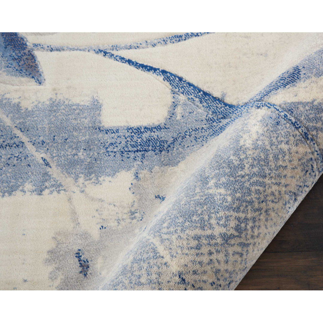 Arnim Floral Blue/Ivory Area Rug Lark Manor™ Rug Size: Rectangle 2'6" x 4'