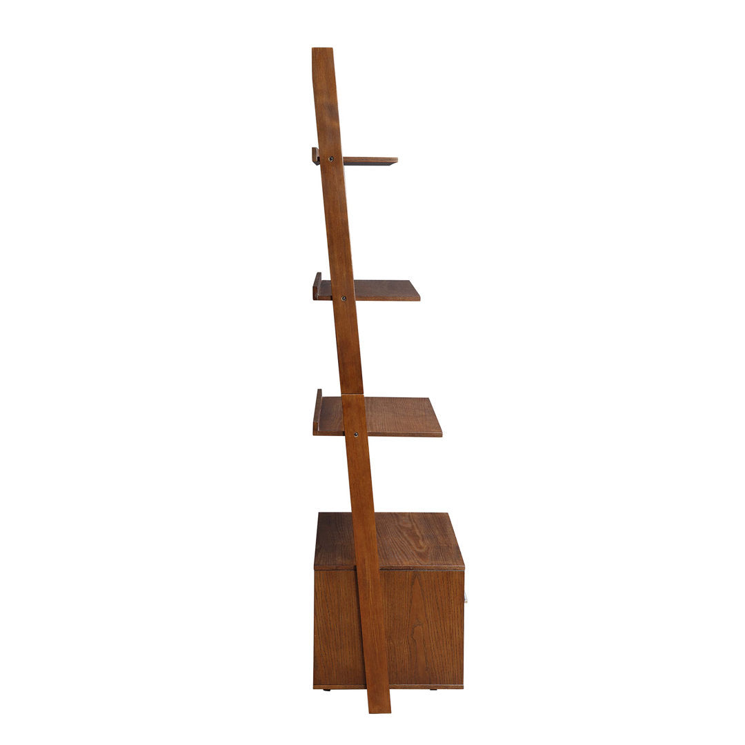 69'' H x 24.75'' W Solid Wood Ladder Bookcase Ebern Designs Color: Dark Walnut