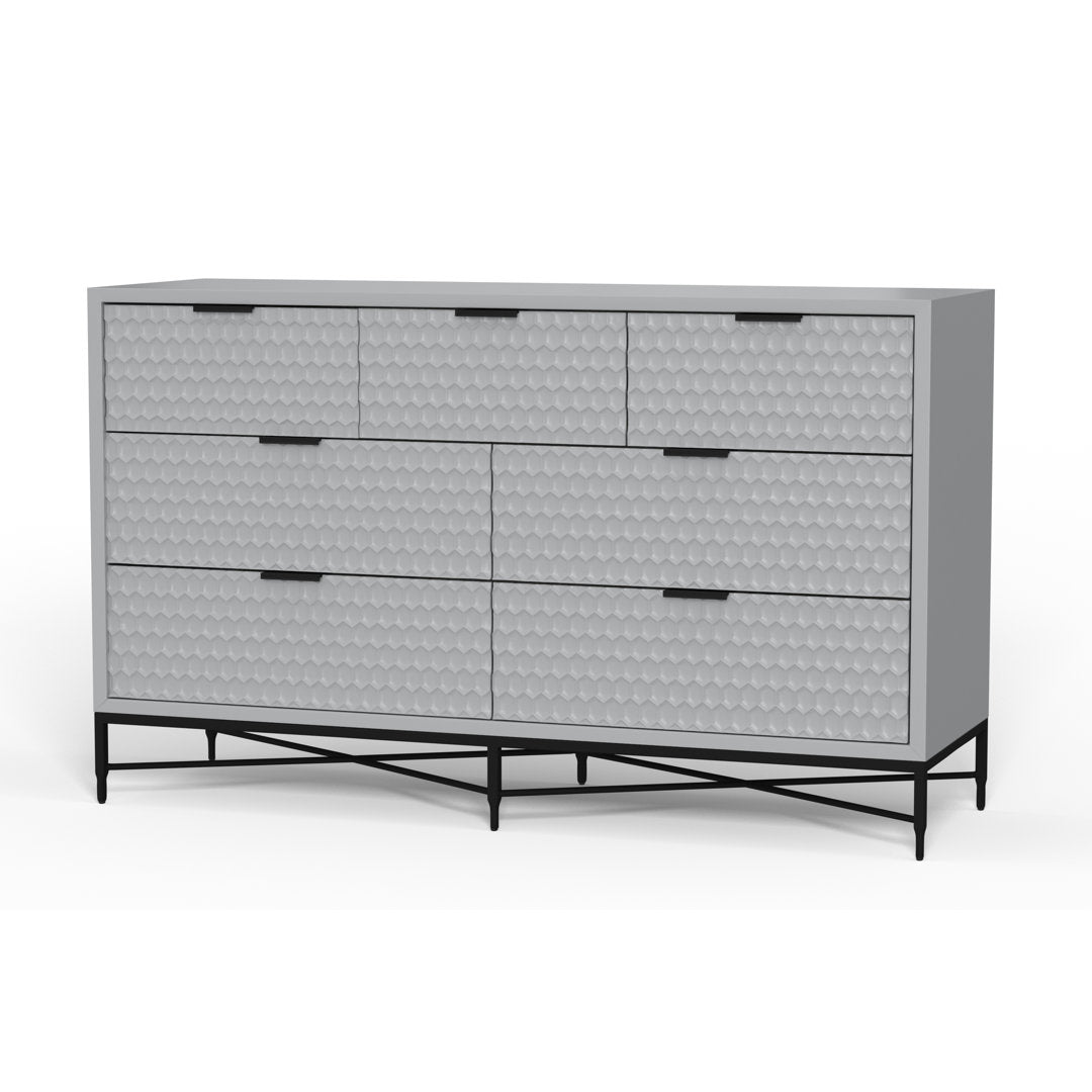 Capra 7 Drawer 56" W Double Dresser AllModern Color: Sky Gray