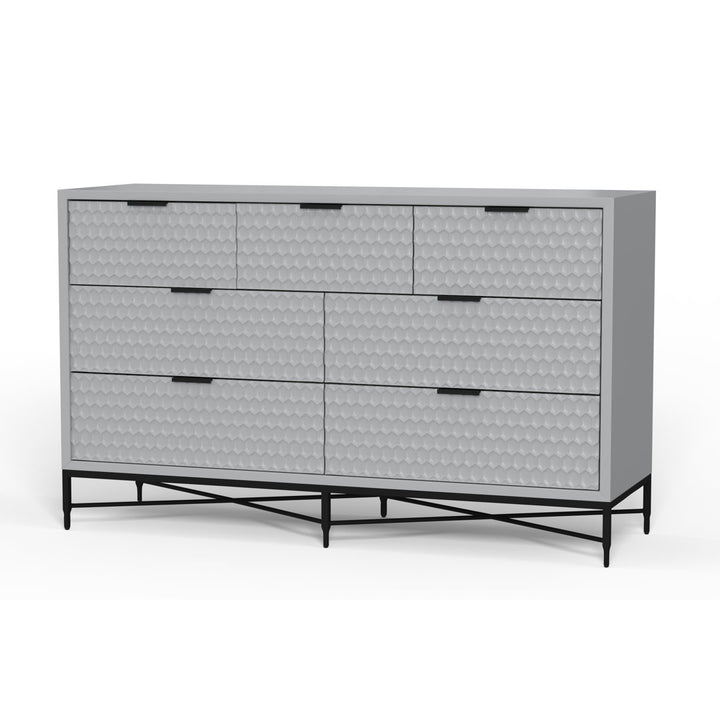 Capra 7 Drawer 56" W Double Dresser AllModern Color: Sky Gray