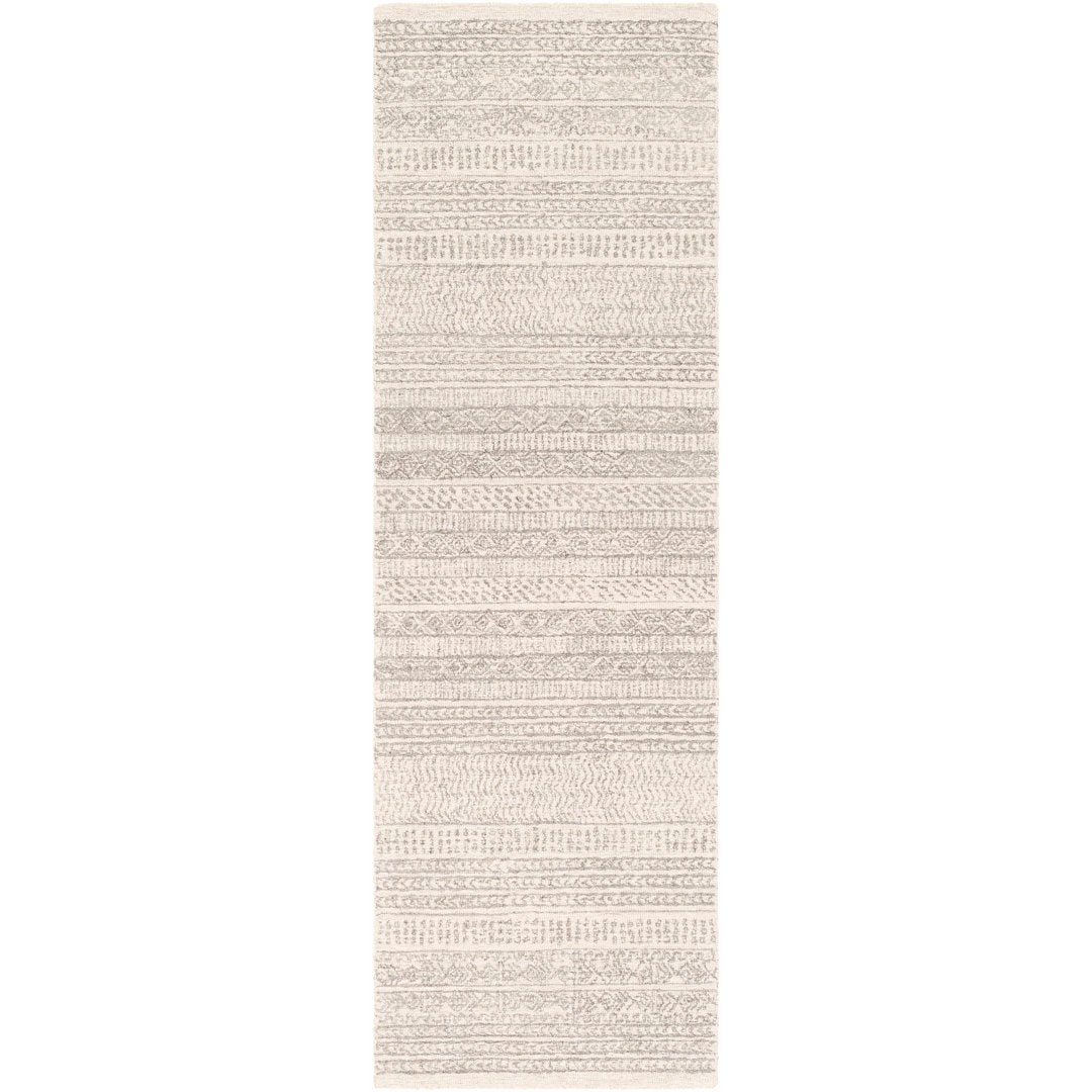 Lansing Geometric Hand-Tufted Wool Gray/Cream Area Rug Steelside™ Rug Size: Runner 2'6" x 8'