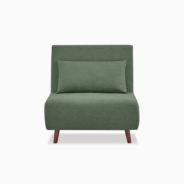 Jacquelyn 30.31" Wide Convertible Chair Mercury Row® Teen Leg Color: Coffee Fabric: Olive Green Polyester Blend
