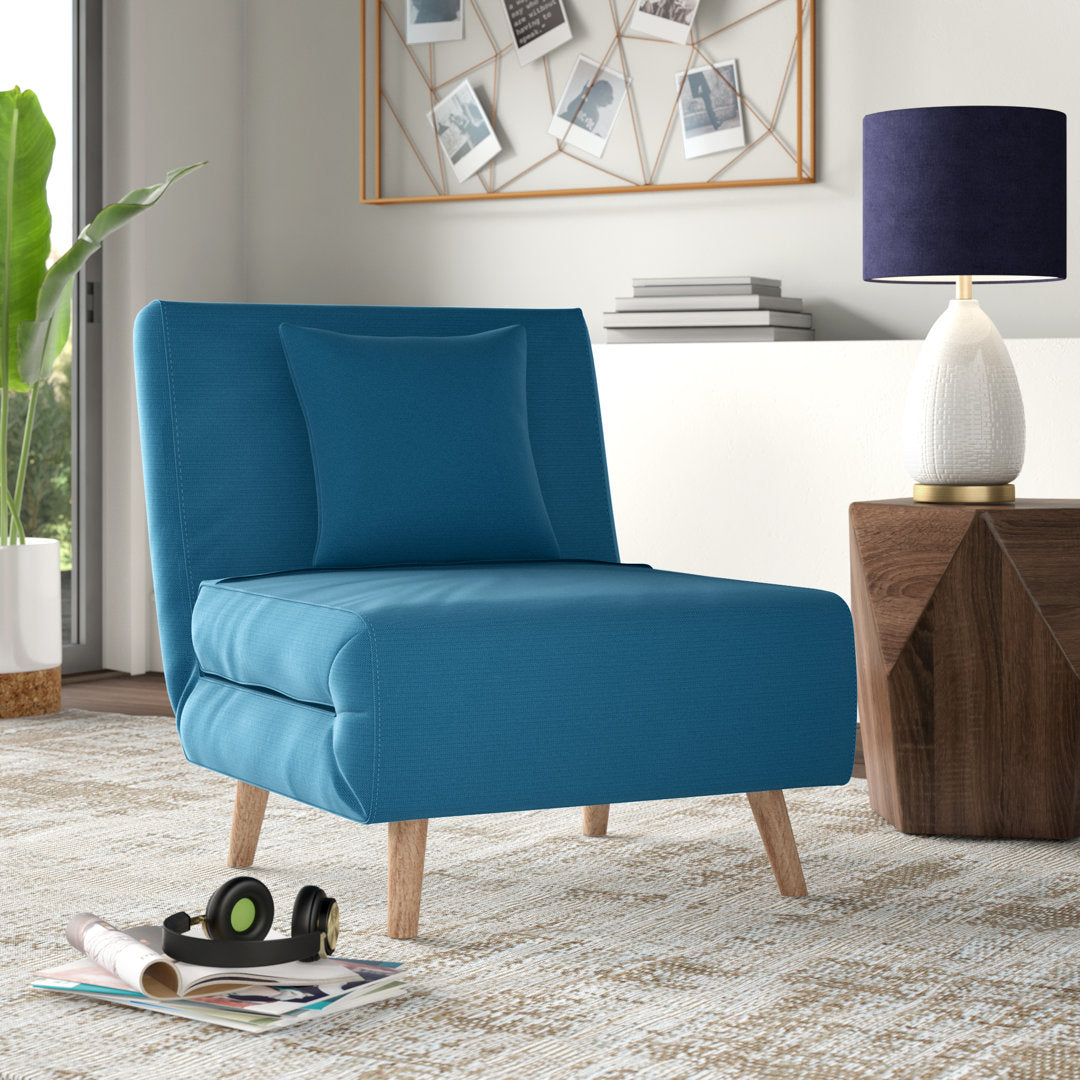 Melany 30" Convertible Chair Bed Mercury Row® Teen Fabric: Teal Polyester Blend