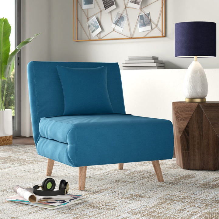 Melany 30" Convertible Chair Bed Mercury Row® Teen Fabric: Teal Polyester Blend