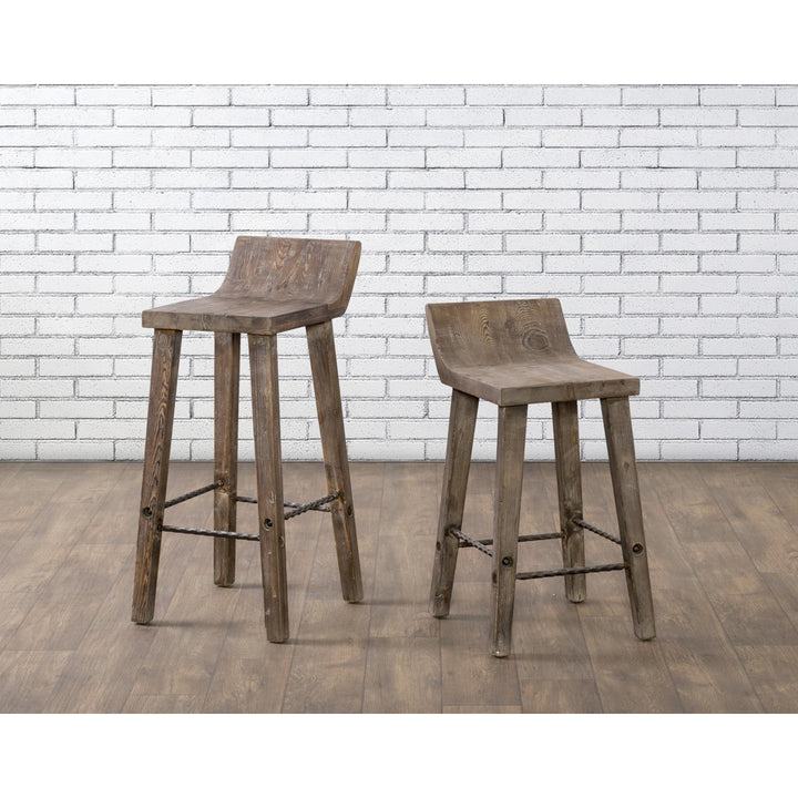 Carlson Solid Wood Stool Joss & Main Color: Rustic Brown Seat Height: Bar Stool (30" Seat Height)