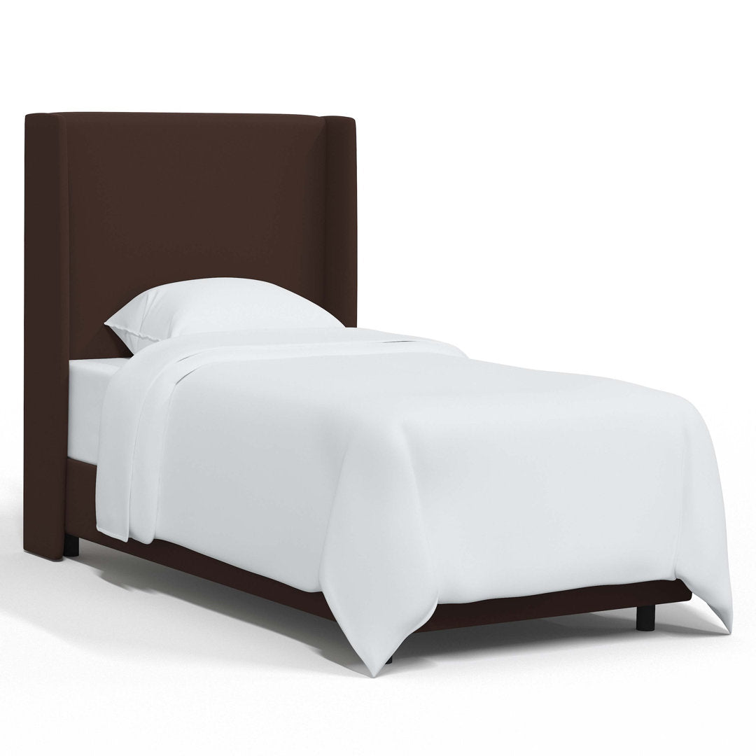 Dinapoli Upholstered Low Profile Standard Bed Mistana™ Color: Classic Chocolate Velvet Size: Twin