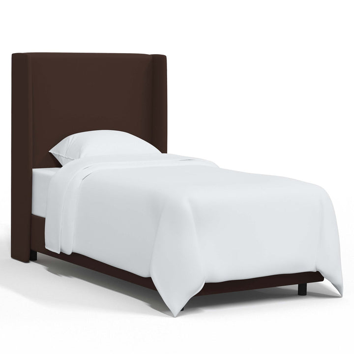 Dinapoli Upholstered Low Profile Standard Bed Mistana™ Color: Classic Chocolate Velvet Size: Twin
