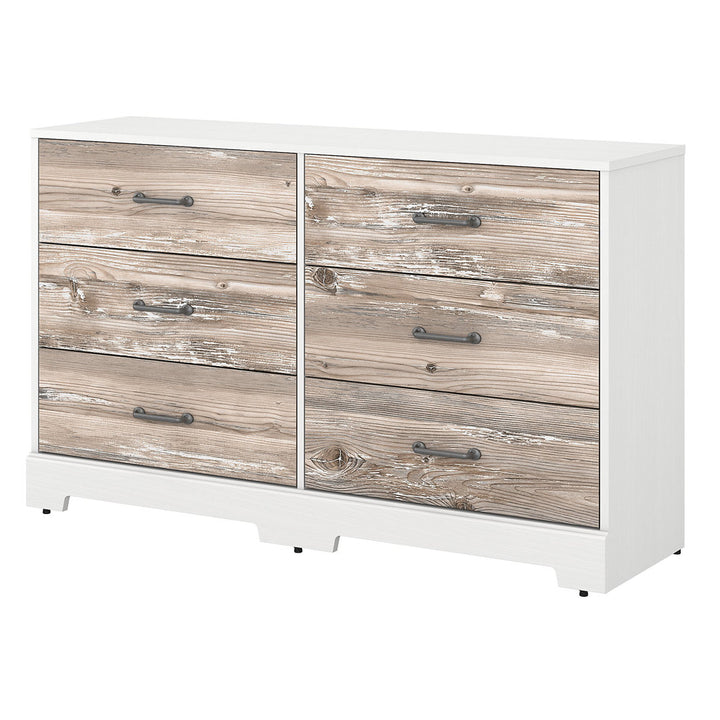 Torkelson River Brook 6 Drawer Double Dresser Ebern Designs Color: White Suede Oak/Barnwood