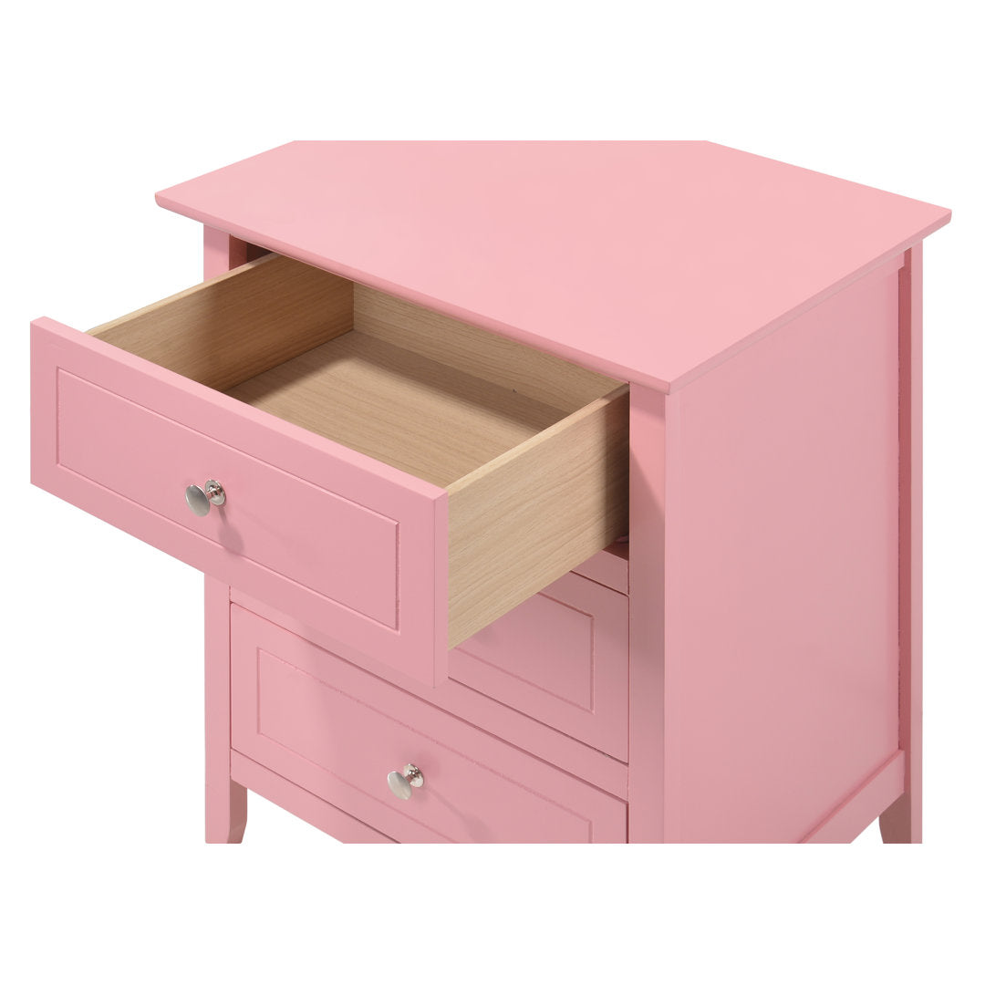 Emjay 3 - Drawer Nightstand Glory Furniture Color: Pink