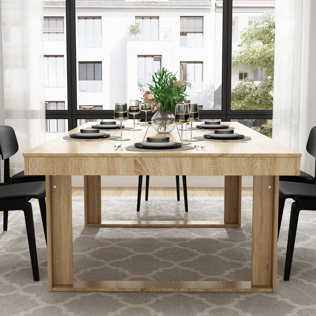 Rectangular Wood Grain Dining Table Latitude Run®