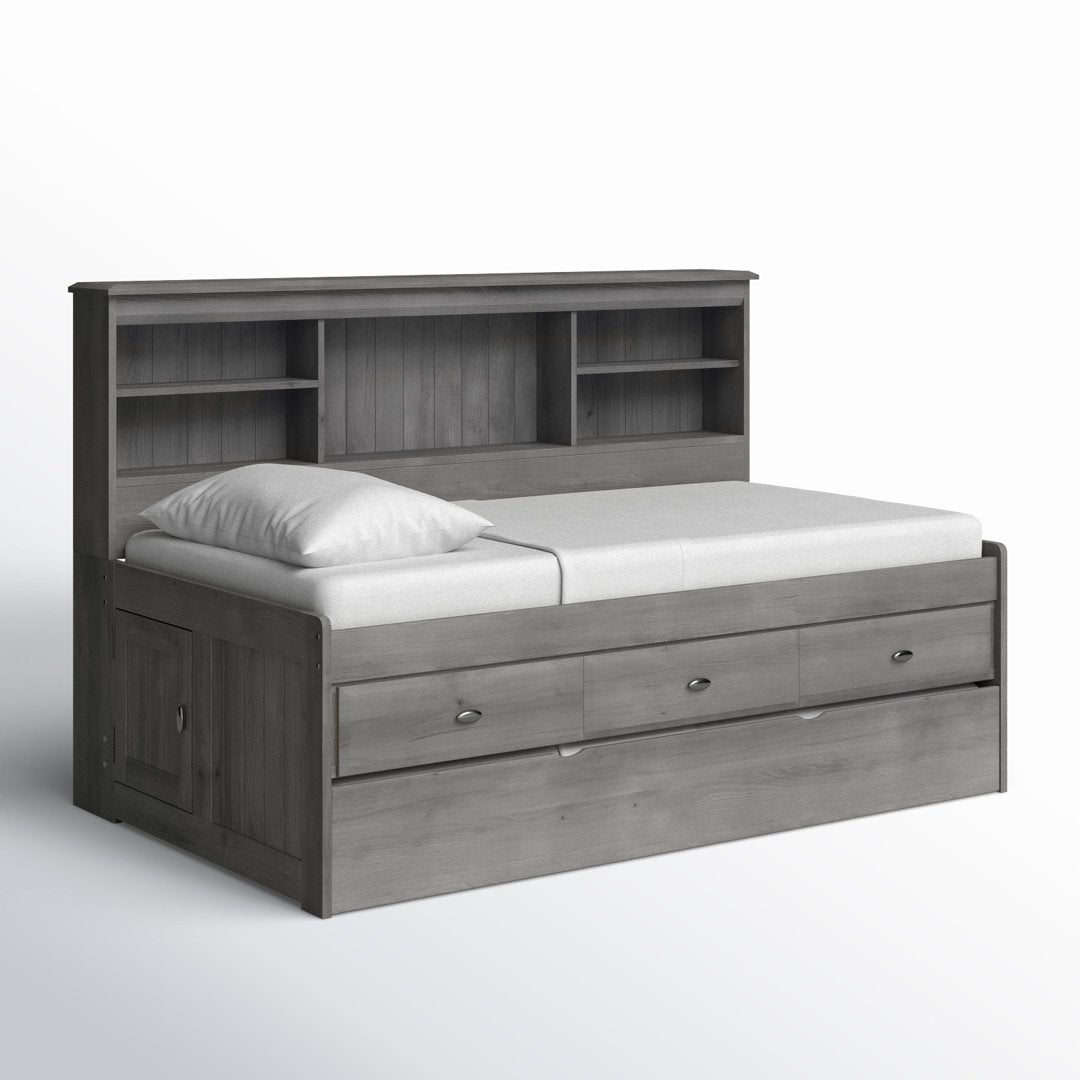 Beckford 3 Drawer Solid Wood Daybed with Bookcase by Viv + Rae Viv + Rae™ Bed Frame Color: Charcoal Size: Twin
