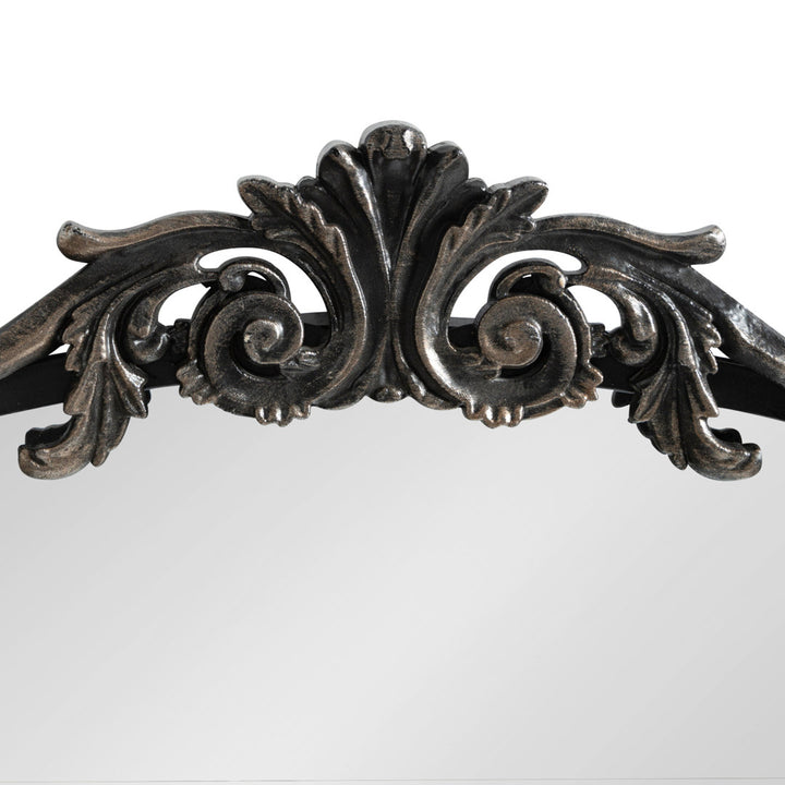 Anglo Arendahl Traditional Accent Mirror Fleur De Lis Living Size: 36" x 24" Finish: Black