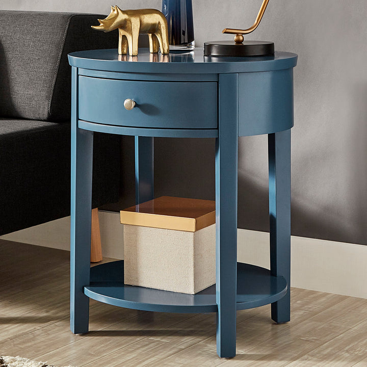Zaheed End Table with Storage Red Barrel Studio® Color: Bluesteel