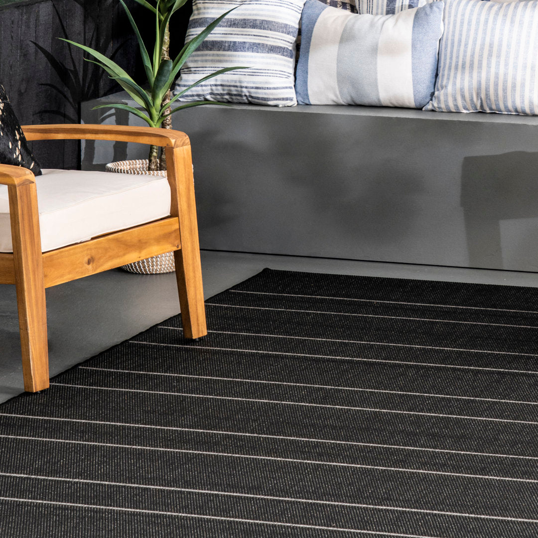 Randall Striped Machine Woven / Power Loomed Indoor/Outdoor Patio Rug Union Rustic Rug Size: Rectangle 4' x 6'
