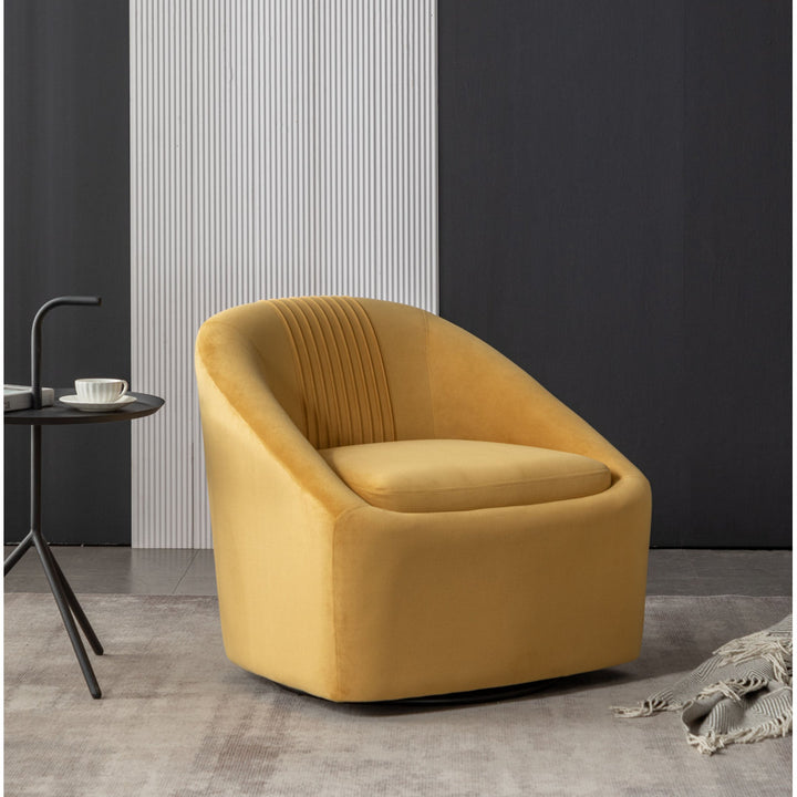 Arrun 28" W Velvet Swivel Barrel Chair (Set of 2) Wade Logan® Fabric: Yellow Velvet
