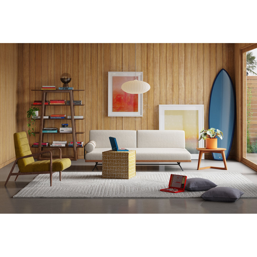 Beyla 19" Wide Square Geometric Cube Ottoman Birch Lane™