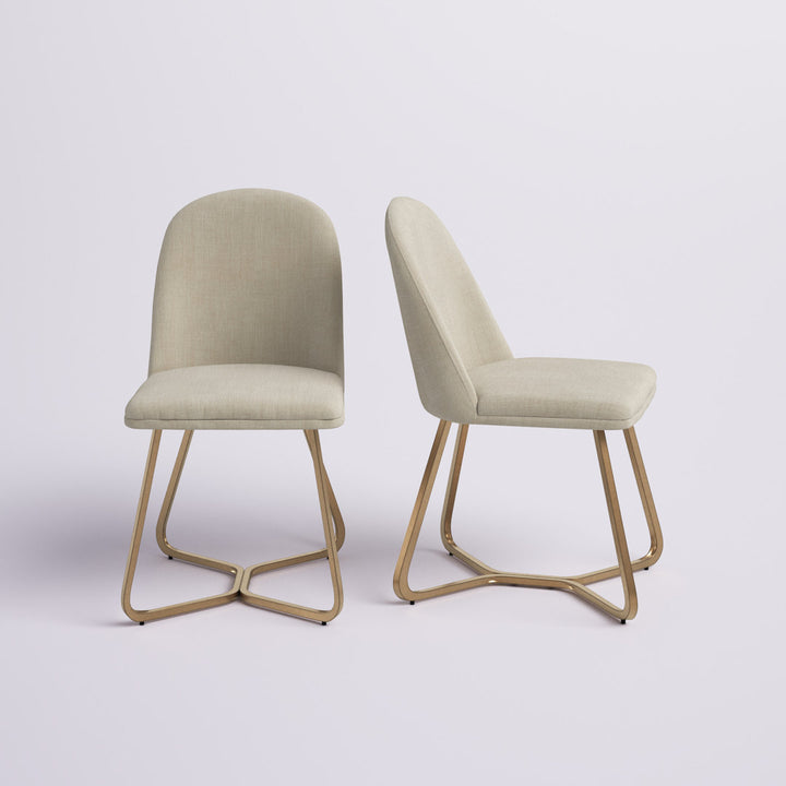 Ainhoa Linen Upholstered Side Chair (Set of 2) Etta Avenue™ Upholstery Color: Beige