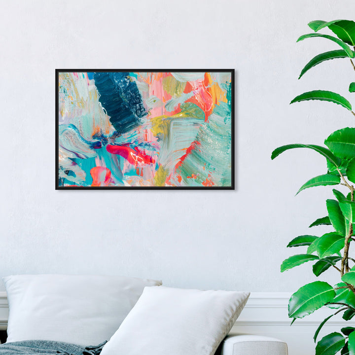 Abstract That Love Feeling - Graphic Art on Canvas Oliver Gal Prints Size: 16" H x 24" W Format: Black Framed Canvas