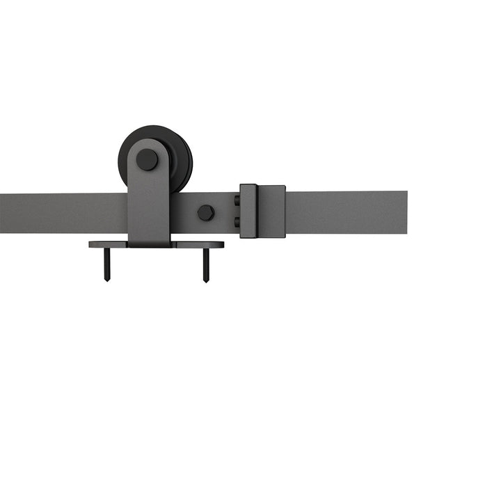 Paneled Metal and Glass Broadway Barn Door Renin