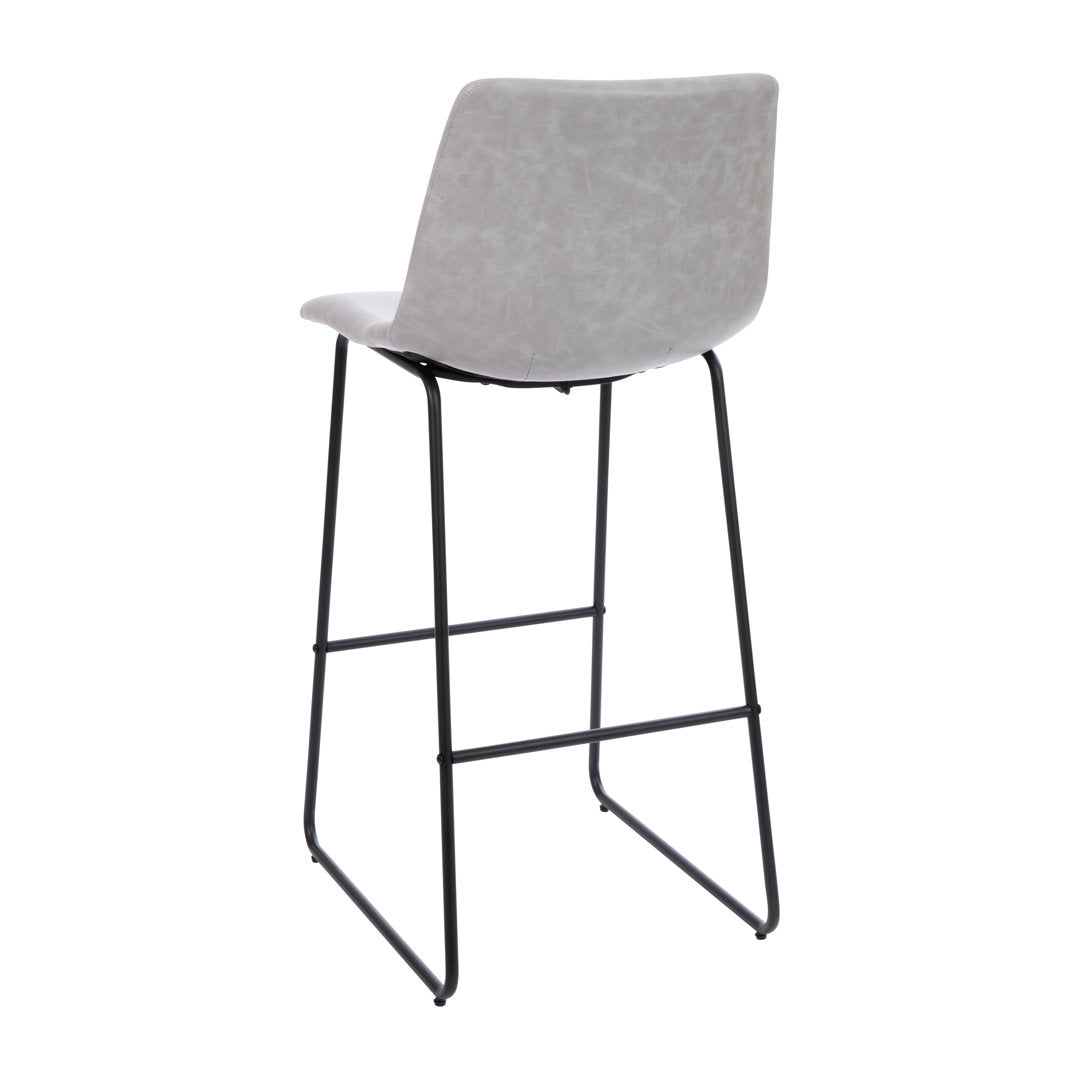 Liekele Upholstered Counter Height Modern Dining Stools by Flash Furniture (Set of 2) Ivy Bronx Seat Height: Bar Stool ( 30” Seat Height), Upholstery: Light Gray Faux Leather