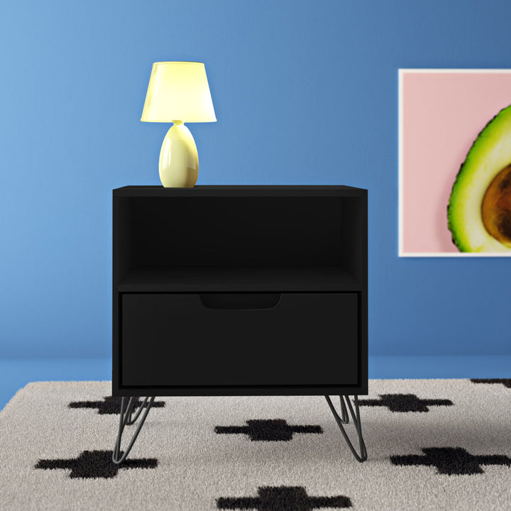 Darbie Drawer Nightstand Zipcode Design™ Color: Black Quantity: Set of 2