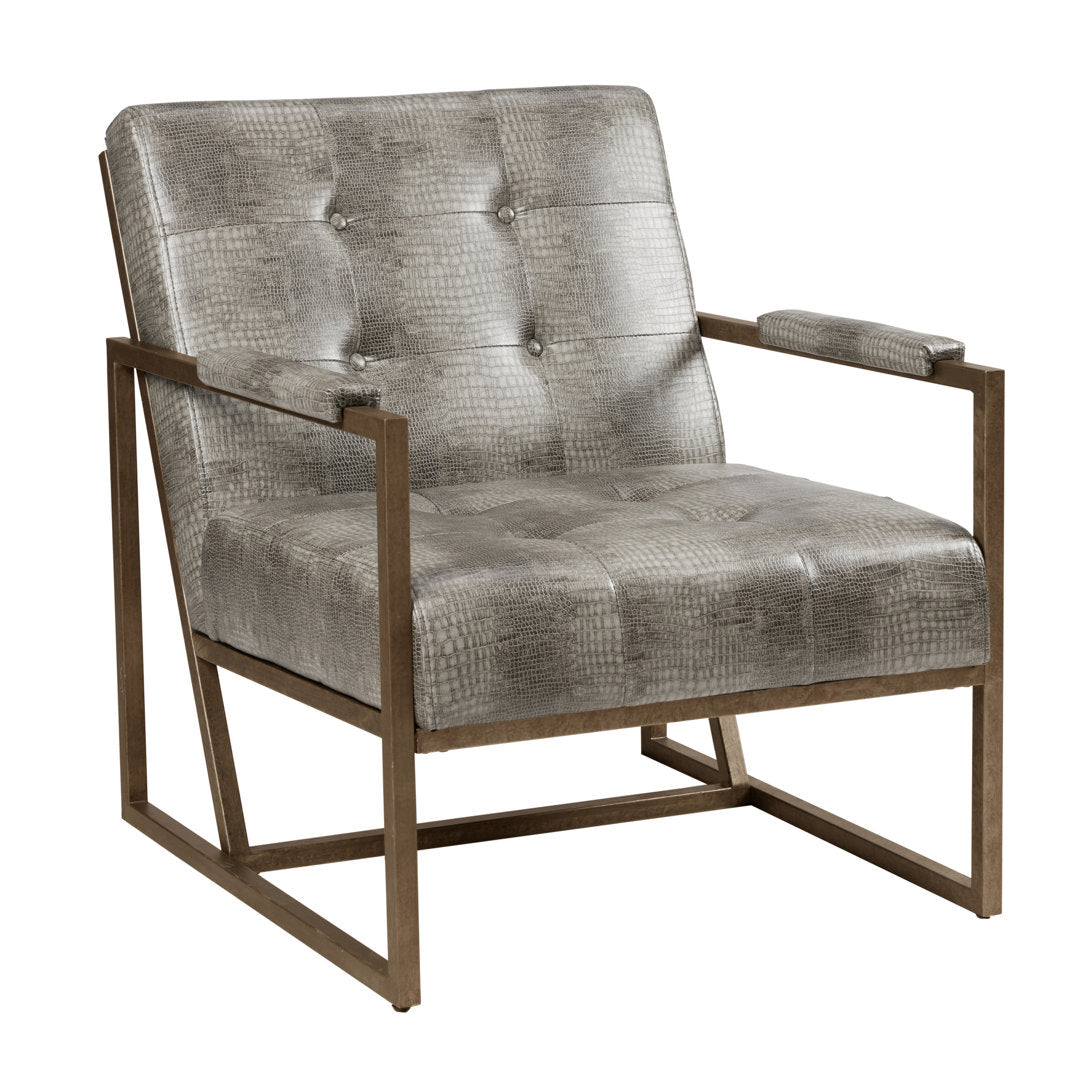 Wembley Armchair Steelside™ Leather Type: Gray Faux Leather
