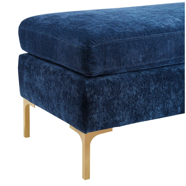 Baye Upholstered Bench AllModern Color: Navy Blue Velvet