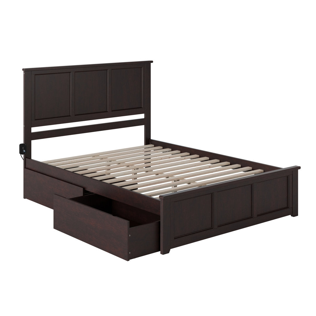 Amear Solid Wood Storage Platform Bed with Under Bed Drawers Lark Manor™ Color: Espresso Size: Queen