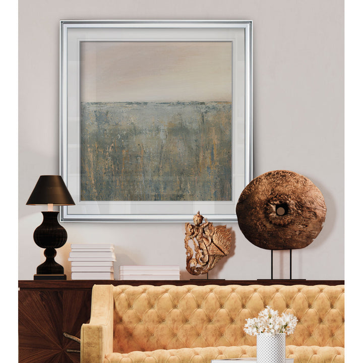 Sunset Marsh - Painting Print Wade Logan® Size: 23" H x 23" W x 1.5" D Format: Silver Framed