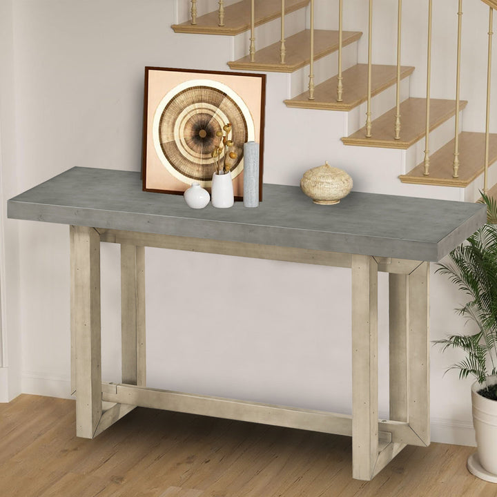 Thedrick 59" Extra Long Entryway Table Console Table 17 Stories Color: Gray/Brown