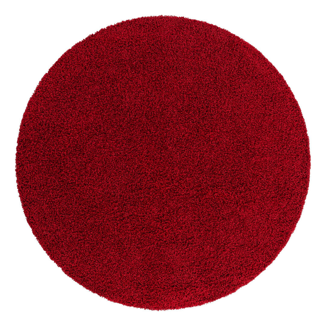 Angeline Cherry Red Area Rug Ebern Designs Rug Size: Round 7'1"