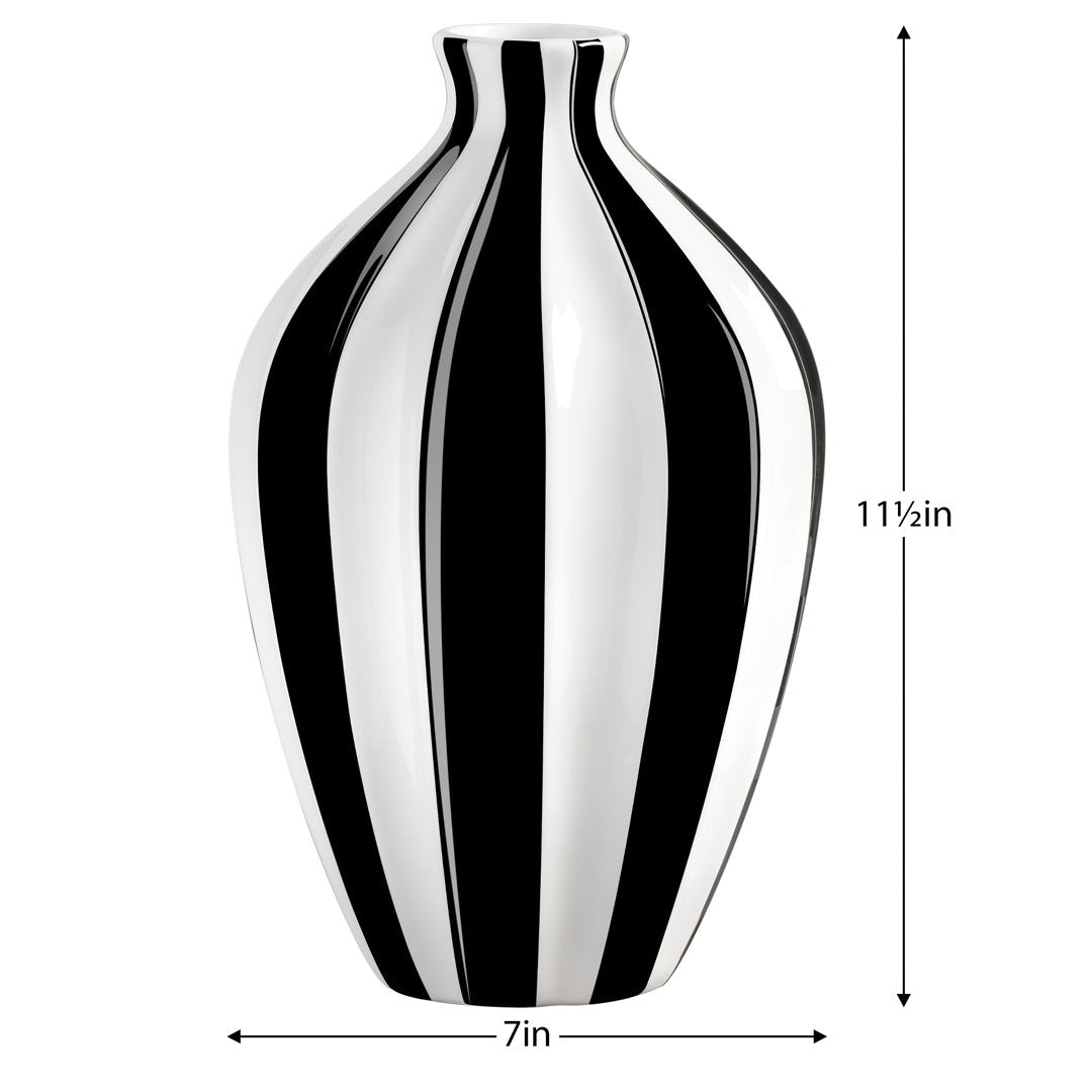 Gelb Black/White Ceramic Table Vase Orren Ellis