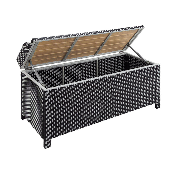 Angelah Tides Wicker Storage Bench Lark Manor™ Color: Black