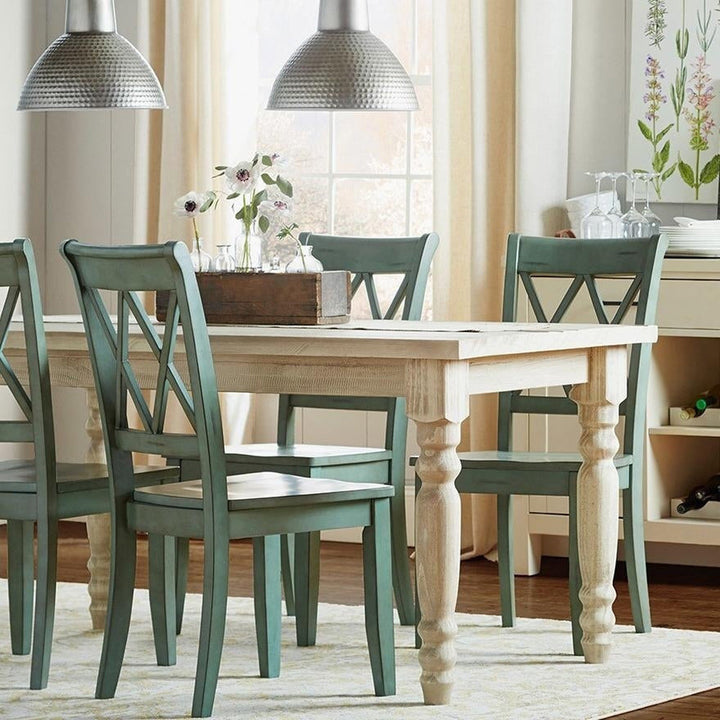Valerie Dining Table Grain Wood Furniture Color: Off White