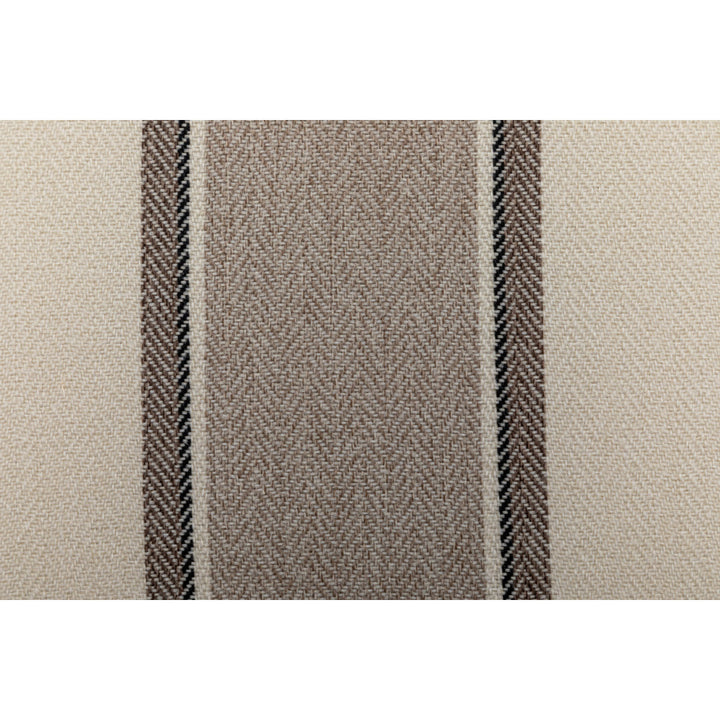 Ohman 16.5'' Wide Square Cube Ottoman Mercury Row® Leg Color: Black Body Fabric: Brown and White Striped Twill