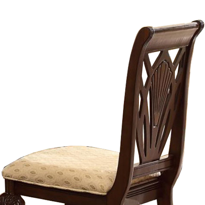 Murdoch Floral and Shell Motifs Solid Wood Dining Chair Astoria Grand