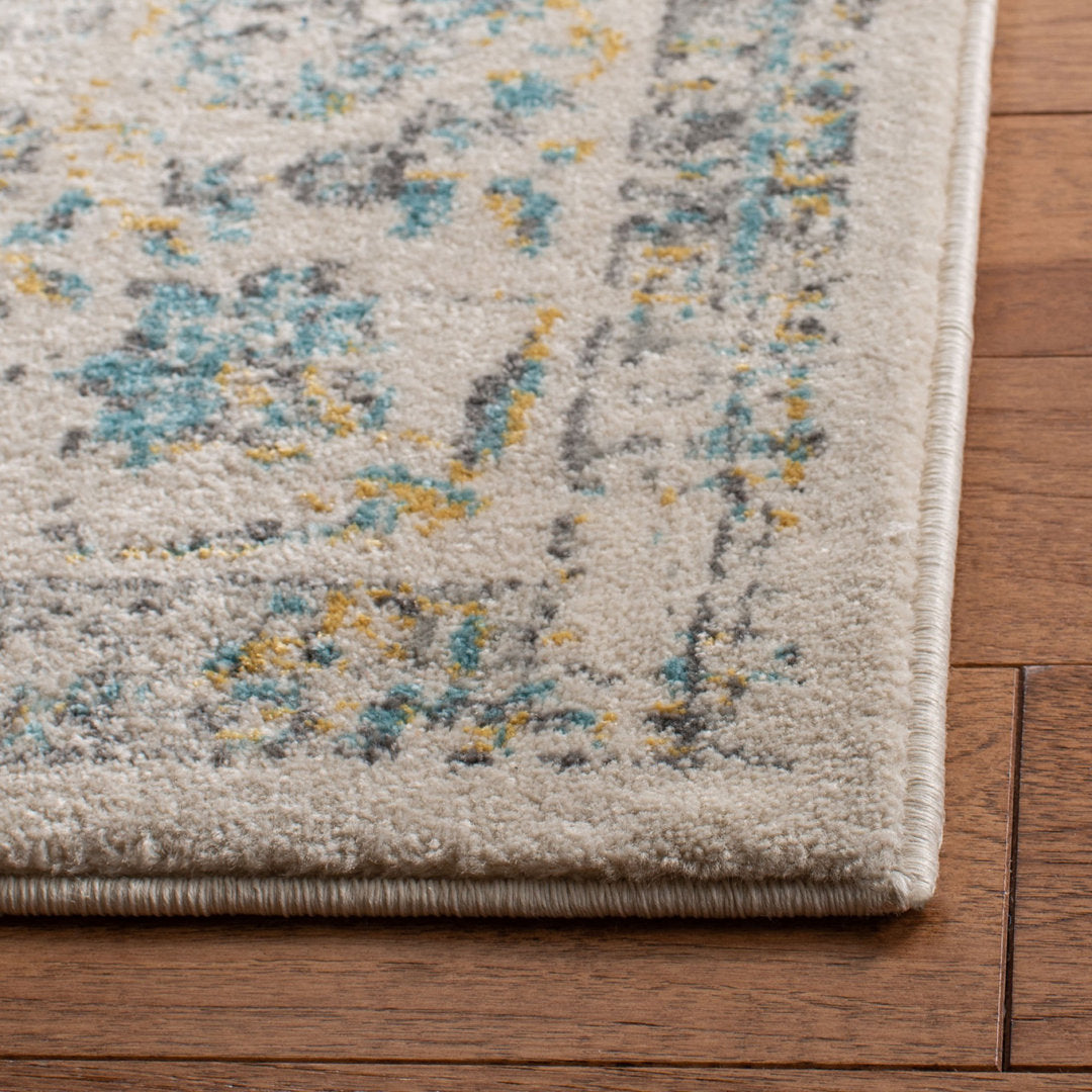 Annette Oriental Ivory/Blue Area Rug Langley Street® Rug Size: Runner 2'2" x 9'