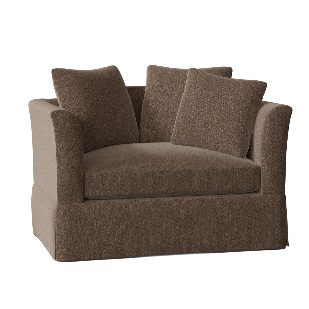 Charlene 50" Wide Armchair Highland Dunes Body Fabric: Boulderdash Mocha, Throw Pillow Fabric: Boulderdash Mocha