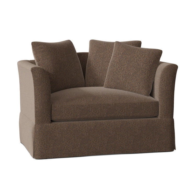 Charlene 50" Wide Armchair Highland Dunes Body Fabric: Boulderdash Mocha, Throw Pillow Fabric: Boulderdash Mocha