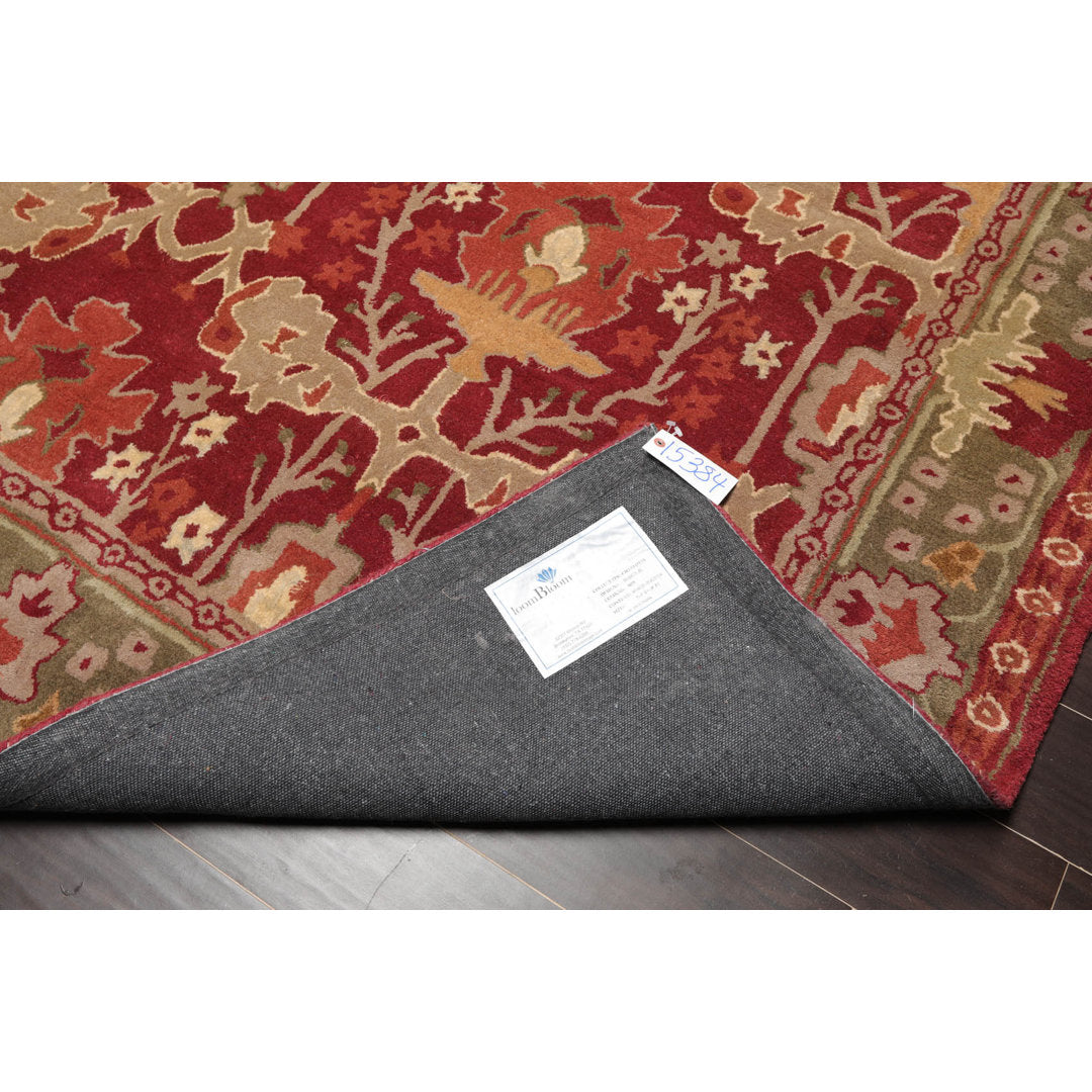 Handmade Tufted Wool Red/Green Area Rug Oriental Rug of Houston Rug Size: Rectangle 9'9'' x 13'9''